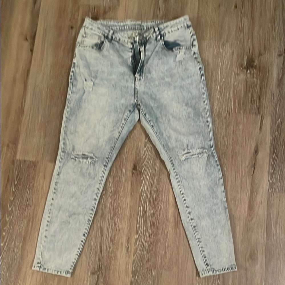 SHEIN Women's Light Blue Skinny Jeans